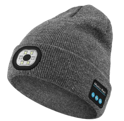 LED Knit Beanie with Bluetooth and Light for Outdoors