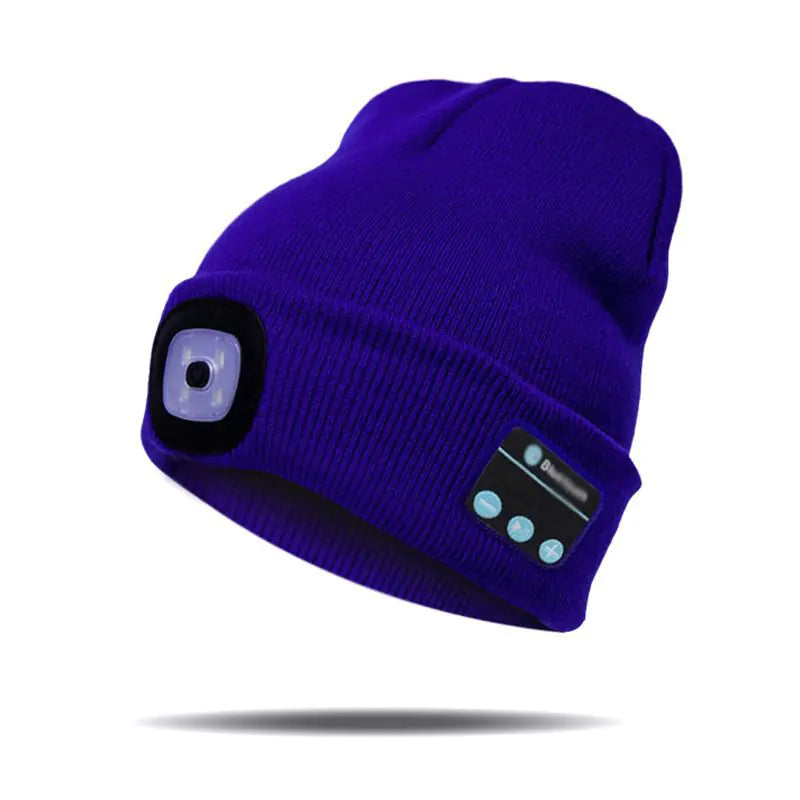 LED Knit Beanie with Bluetooth and Light for Outdoors