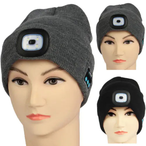 LED Knit Beanie with Bluetooth and Light for Outdoors