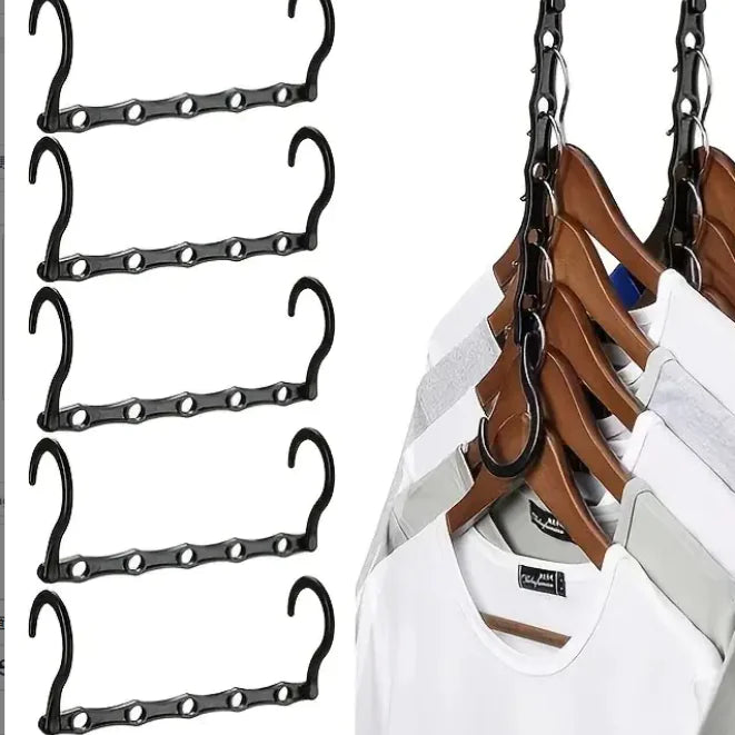 5pcs Black Magic Hanger - Space Saving Plastic Hangers