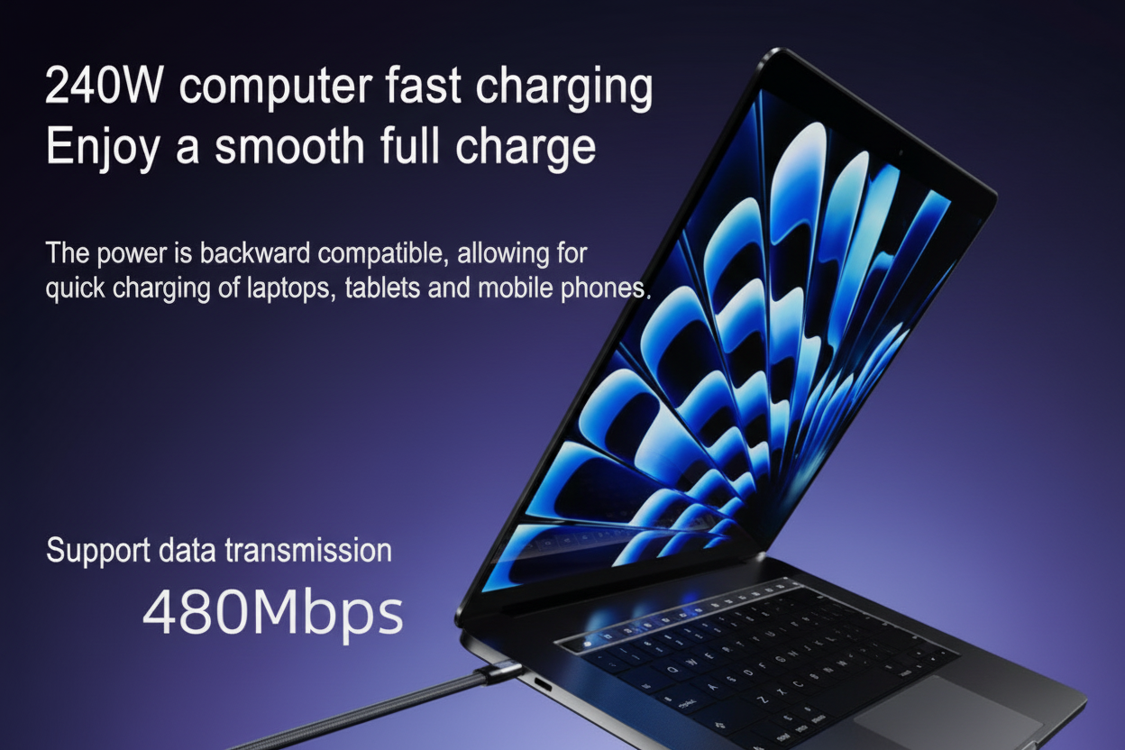 240W Bracket Charging Cable for Tablets and Phones