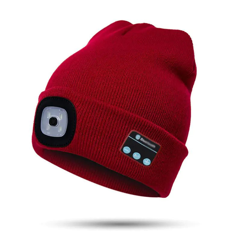 LED Knit Beanie with Bluetooth and Light for Outdoors