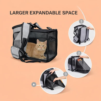 Portable Expandable Pet Backpack for Cats and Dogs