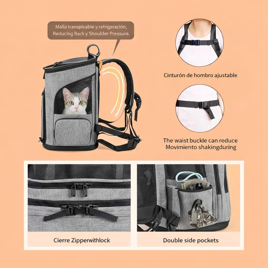 Portable Expandable Pet Backpack for Cats and Dogs