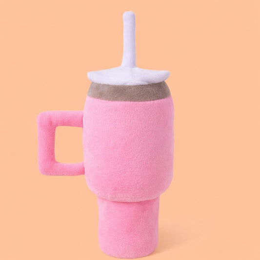 Plush Dog Toy with Handle Cup