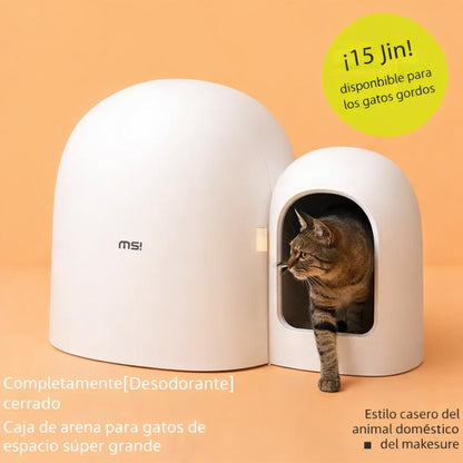 Closed Large Cat Litter Box with Odor Control