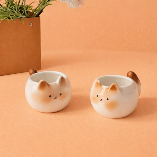 Cartoon Siamese Kitten Coffee Cup