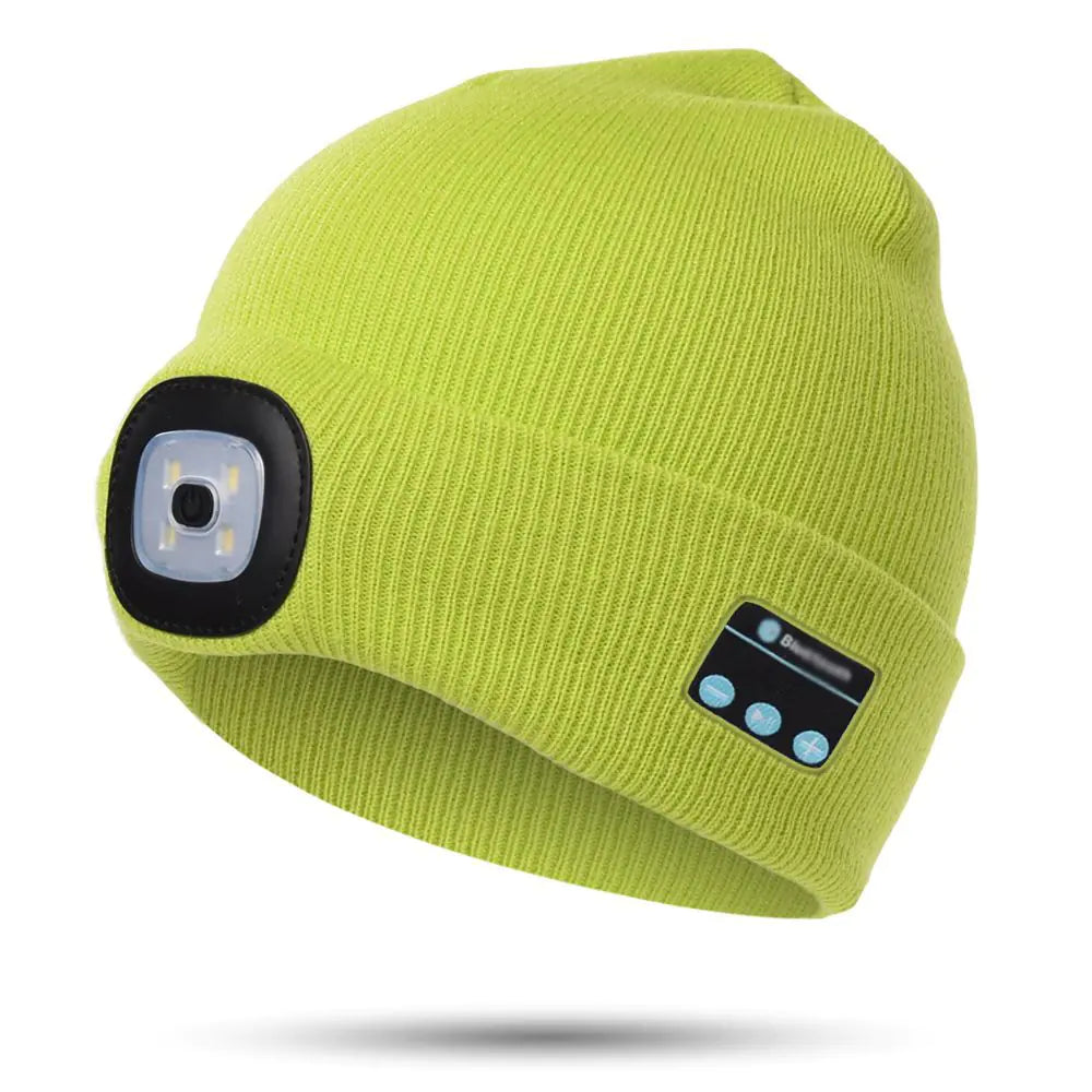 LED Knit Beanie with Bluetooth and Light for Outdoors