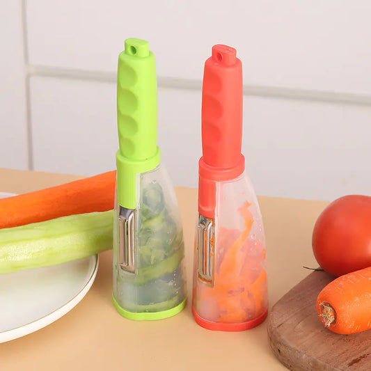 Multifunctional Kitchen Storage Box with Peeler & Slicer