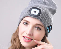 LED Knit Beanie with Bluetooth and Light for Outdoors