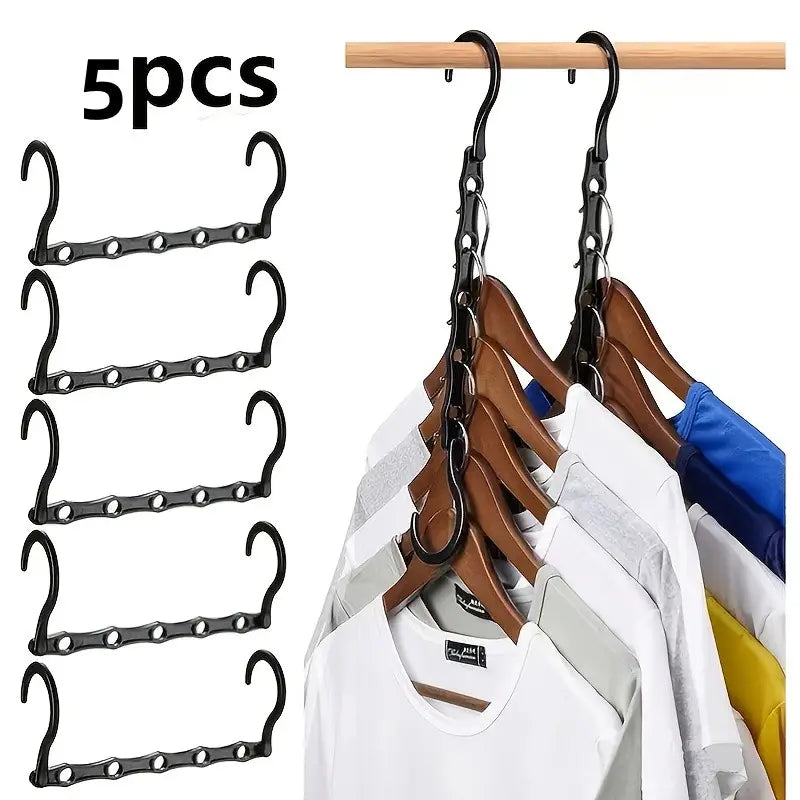 5pcs Black Magic Hanger - Space Saving Plastic Hangers