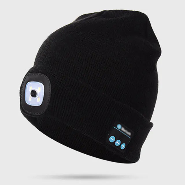 LED Knit Beanie with Bluetooth and Light for Outdoors